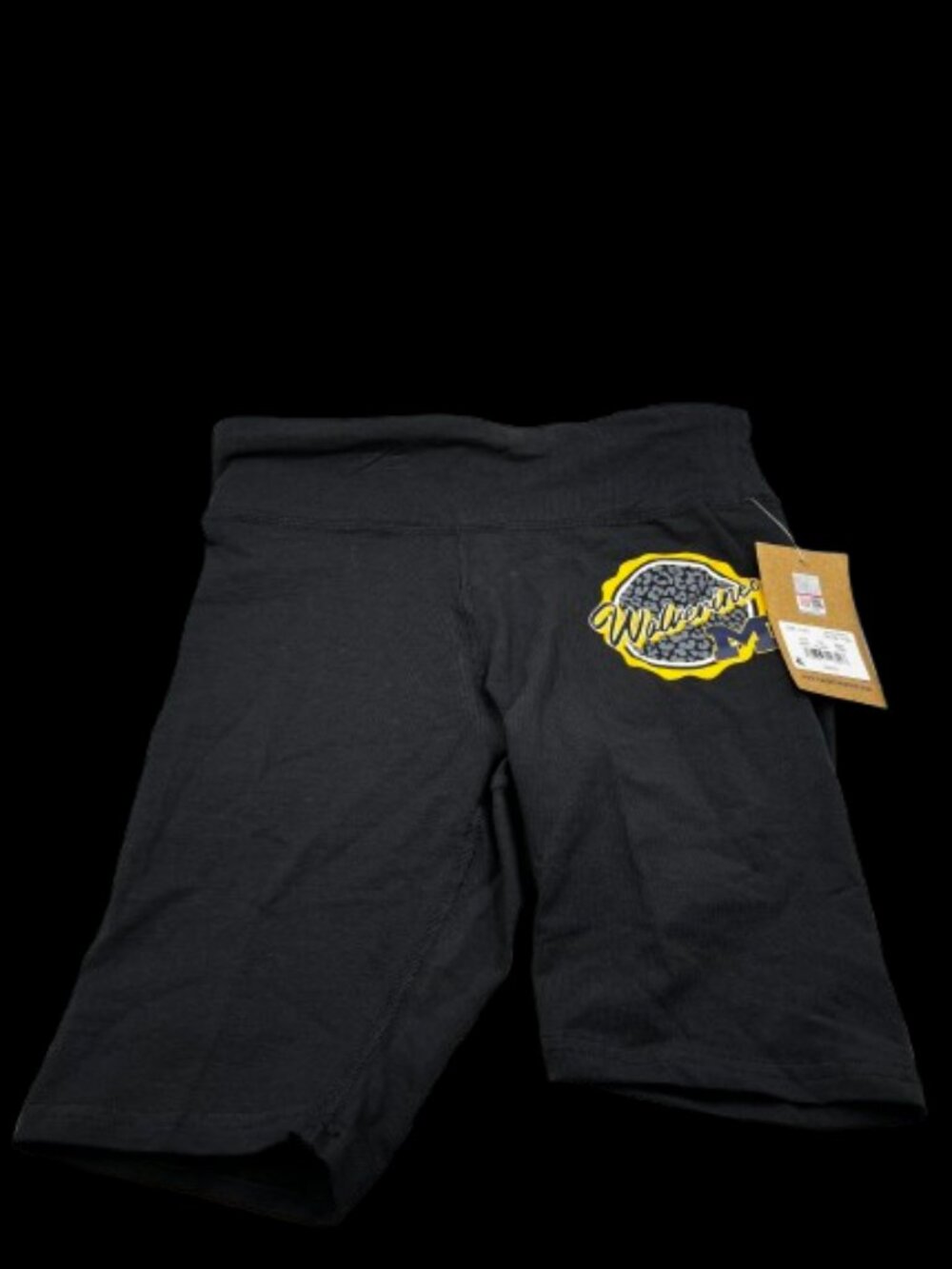 NCAA Michigan Wolverines Women's Mid-Waist Biker Shorts in Black Size Small 4/6